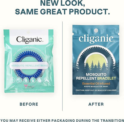 Cliganic 10 Pack Mosquito Repellent Bracelets, DEET-Free Bands, Individually Wrapped (Packaging May Vary)