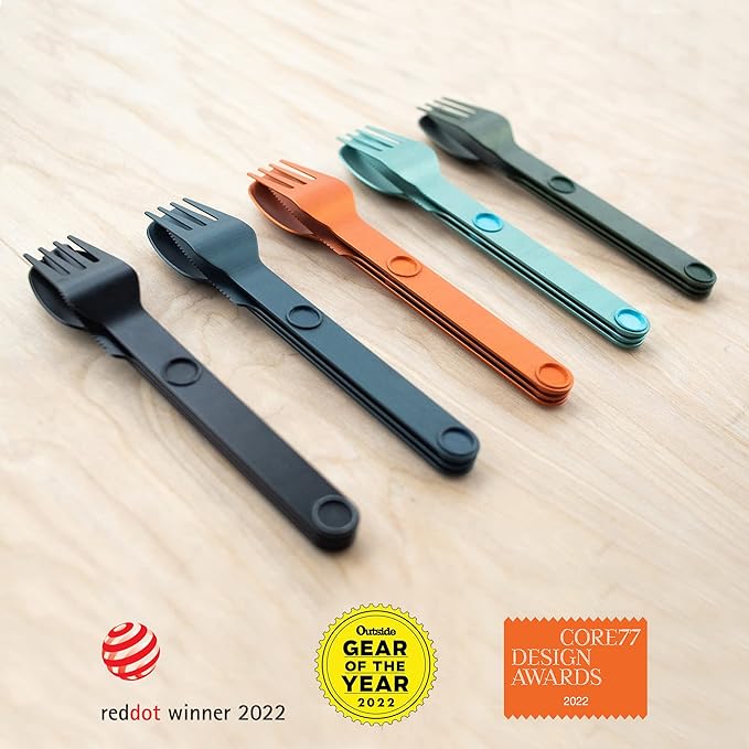 MAGWARE Magnetic Camping Utensils Set - Portable & Reusable Metal Travel Flatware with a Case for Camping, Picnic, Office & Kid's Lunchbox | Camping Cutlery Set | Knife, Fork & Spoon (15 PCS)