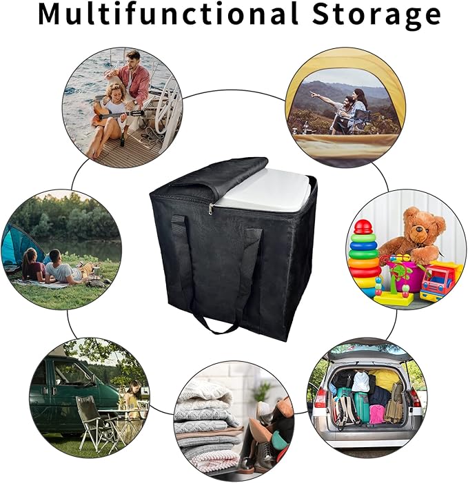 Mupera Portable Toilet Storage Bag - Durable Carrying Bag for RV Travel Potty 5.3 Gallon, Camping Toilet Storage Bag Double Layer with Lining, Bag for Portable Toilet Protector and Easy Transport