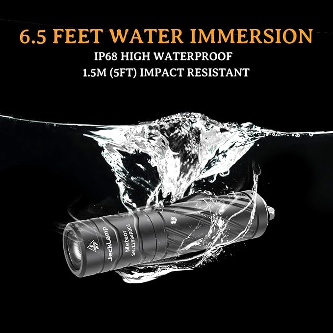 Rechargeable Mini Flashlight with Magnetic Tail, 800 High Lumens Bright Small Flashlight, IP68 Waterproof EDC Flashlight, 5 Modes Keychain Flashlight for Camping Hiking