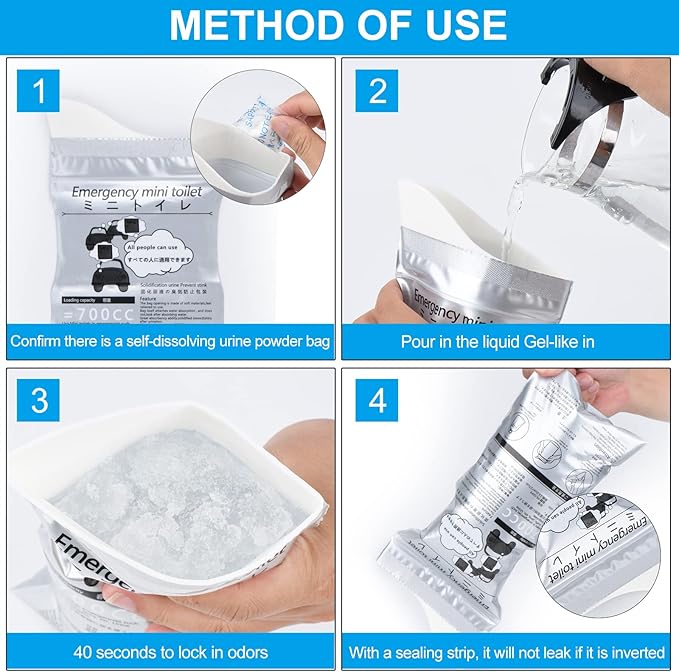 Emergency Portable Urine Bag, 8 pcs Travel Urinal Bag, Disposable Urine Bag Used for Emergency Situations for Traffic Jams, Vomiting, Camping. Unisex Urinal Bag
