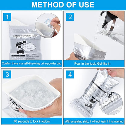 Emergency Portable Urine Bag, 8 pcs Travel Urinal Bag, Disposable Urine Bag Used for Emergency Situations for Traffic Jams, Vomiting, Camping. Unisex Urinal Bag