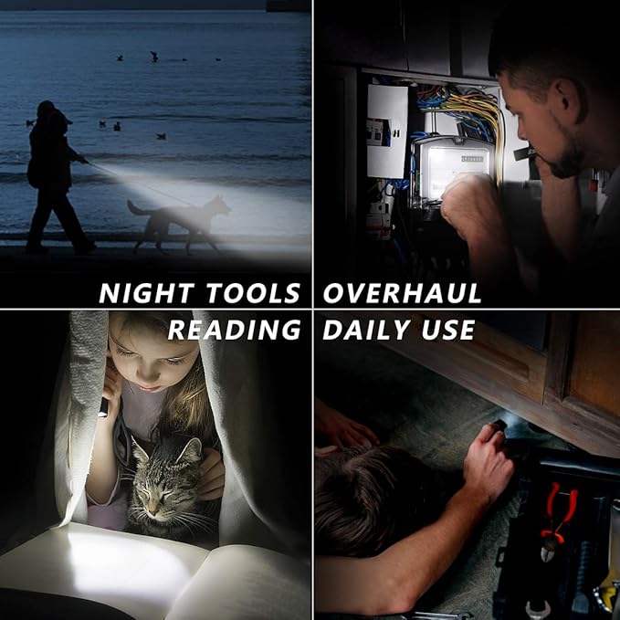 Mini Flashlight,Small Led Flashlight,Samll Handheld Rechargeable Mini EDC Flash Lights Tactical 4 Modes Waterproof Pocket Torch for Camping,Outdoor, Emergency, BigCheck Mini Flashlights【3 Pcs】