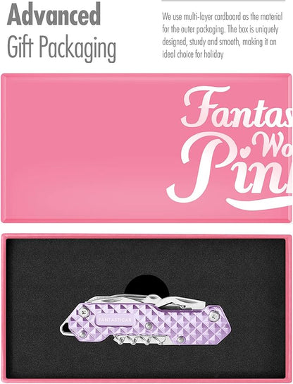 FantastiCAR 15 in 1 Multi-Tool, EDC Folding Pocket Knife with Premium Gift Box for Camping, Fishing, Hunting, Survival, or Outdoor (Purple)