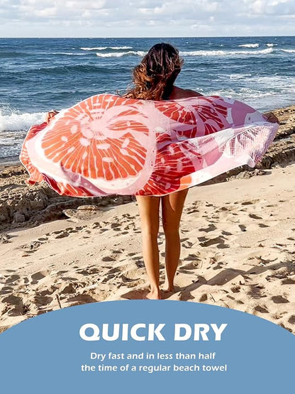 Eunzel Microfiber Beach Towel, Quick Dry Travel Towel Large Sand Free Towel for Beach, Camping, Swim Pool, Gym, Sports& Yoga 71"x32",Jellyfish