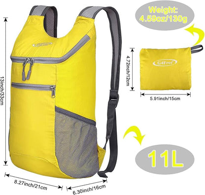G4Free Lightweight Packable Hiking Backpack for Men Women Small Hiking Daypacks Foldable Shoulder Pack Casual Outdoor Bag 11L