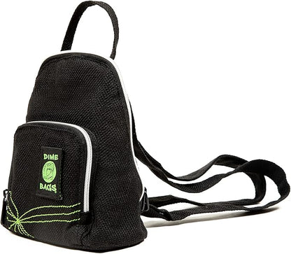 DIME BAGS - Club Backpack - Stylish Mini Backpack with (Hemp Material, Black)