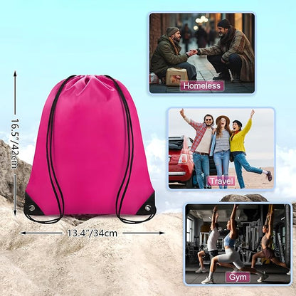 28 Pcs Drawstring Backpack Bulk String backpack Drawstring Bags Cinch Sack Gym Sport Traveling String Bag for Men Women