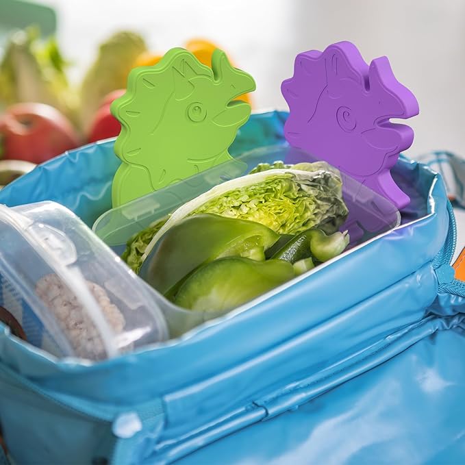 HiYZ Dinosaur Ice Packs for Lunch Boxes - Reusable Kids Ice Packs - Quick Freeze, Space Saving, Long-Lasting Cooler for Lunch Box, Thin Ice Packs Ideal for Travel, Picnics, and School