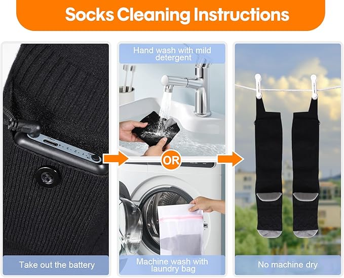 Heated Socks, Heated Socks for Women Men, 5000mAh Rechargeable Electric Heated Socks Up to 8 Hours, Washable Winter Warm Socks for Outdoors Work Fishing Hunting Skiing Cycling Hiking Camping