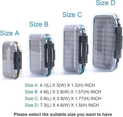 M MAXIMUMCATCH Maxcatch Fly Box Two Sided Waterproof Jig Fly Fishing Boxes for Dry Wet Nymph Flies 4 Sizes Clear Lid