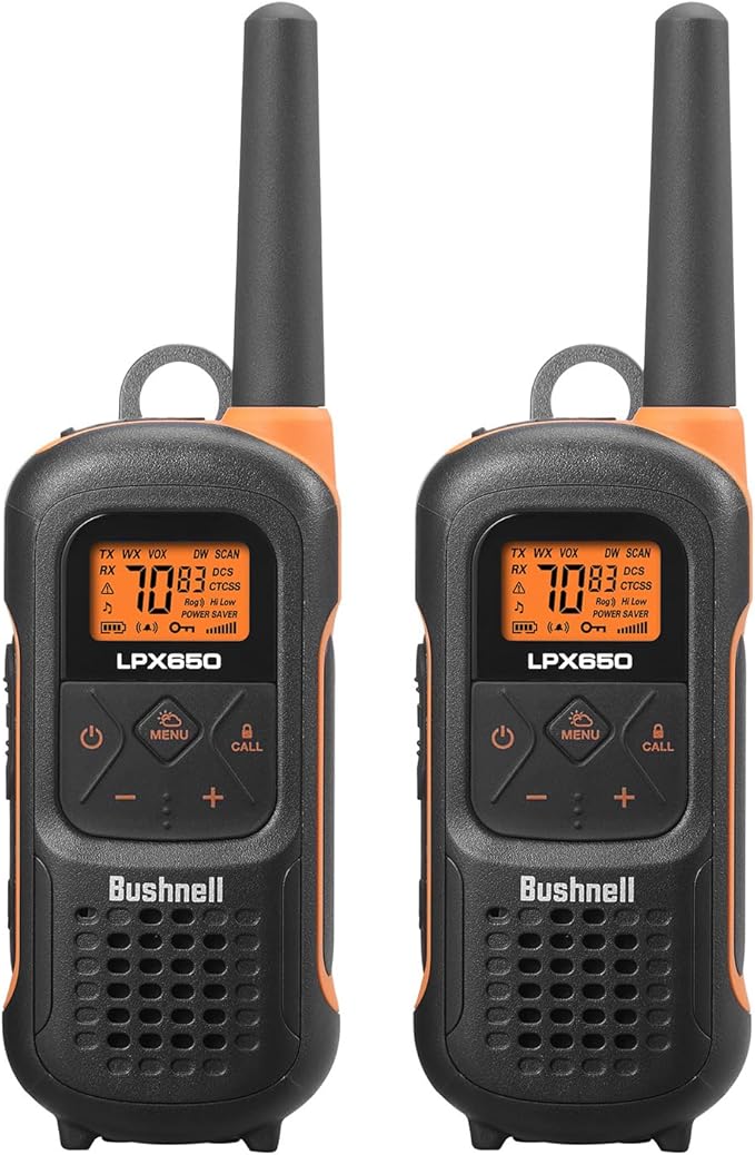 New Bushnell LPX650 Walkie Talkies - Waterproof Long Range Two Way Radios, IP67 Rugged Floating Design, USB-C Rechargeable - Equipped for Wherever Life Takes You (2 Pack)