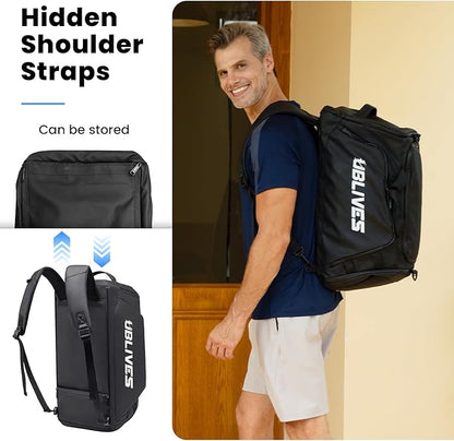 Gym Duffel Bag for Men Women with Shoe Compartment, Waterproof Sports Crossbody Bag Backpack with Dry and Wet Seperation for Travel Sports Yoga Fitness Workout