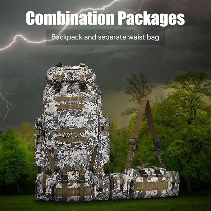 100L Camping Hiking Backpack Molle Rucksack Military Camping Backpacking Daypack