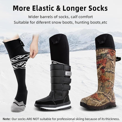 Heated Socks for Men Women, Rechargeable 5000mAh Battery Electric Heated Socks Washable Winter Socks for Foot Warmer Skiing Camping Hiking