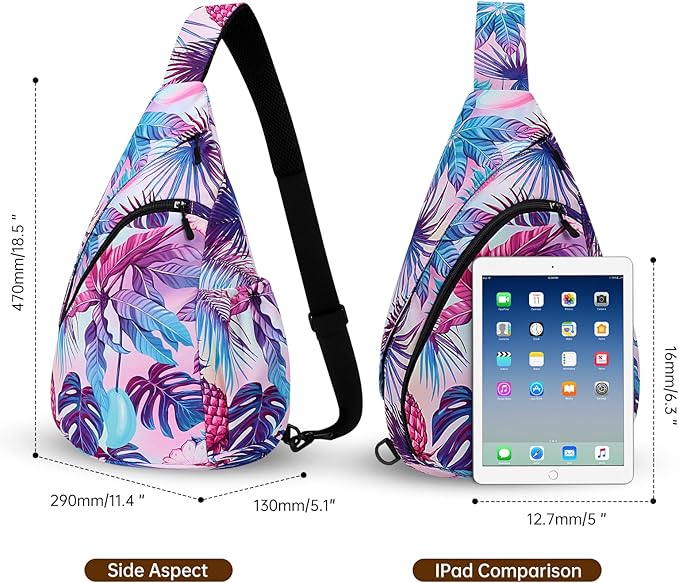 HUA ANGEL Crossbody Sling Bag for Men & Women Lightweight Waterproof Chest Shoulder Bag for Travel Hiking & Everyday Use