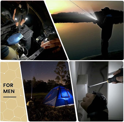Gifts for Men LED Flashlight Gloves, Light Gloves for Fishing Camping Repairing, LED Gloves Unique Cool Gadget Tool