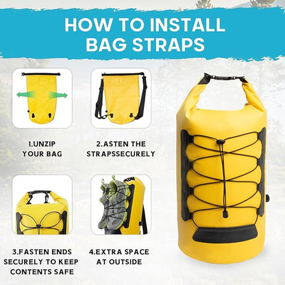 20L Bear Food Bag Hanging System, IPX 6 Grade Waterproof Leakproof Bear Bag Kit for Camping Hiking, Pulley System with Survival Ropes, Clips, Rock Pouch