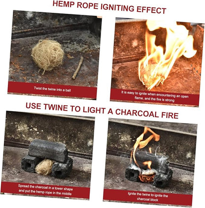 20pcs Kindling Jute Twine Fire Starter Fire Starter Twine Camping Fire Eco Fire Lighter Jute Rope Fire Starter Fire Rope Starter Wax Wicks Supplies Outdoor Rope Travel
