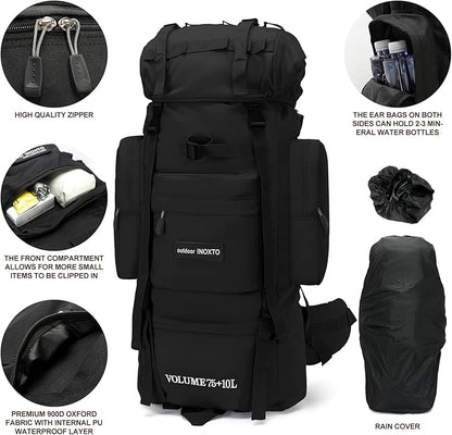 85L Lightweight Internal Frame Hiking Backpack for Men Women, Waterproof Travel Camping Backpack with Rain Cover