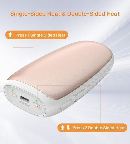 Hand Warmers Rechargeable, Electric Reusable 5000mAh Single Sided or Double Sided Heating Battery Pack for Football Winter Camping Fishing Skiing, Great Gift for Women and Men