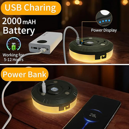 Camping String Lights 2 in 1 RGB & Warm String Lights 8 Lighting Modes Rechargeable String Lights Portable Camping Lights Camping Lantern Flashlight for Camping/Emergency/Outdoor/Indoor