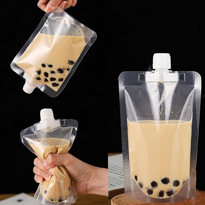 10PCS Plastic Flasks - Reusable Drink Bags, Leak-Proof Drink Pouches, BPA-Free for Travel, Outdoor Sports, Concerts, Events (16OZ - 10PCS + 2 Funnels)