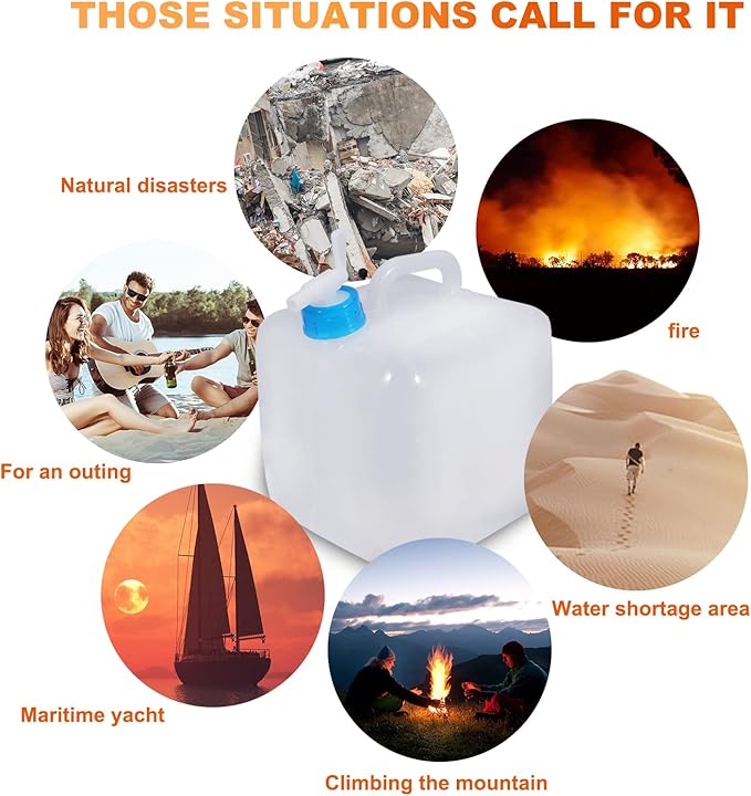 2 Pack Collapsible Water Container with Spigot 2.6 Gallon, Foldable Camping Water Storage Jug Portable Water Canteen for Outdoor Hiking, Fishing, Emergency