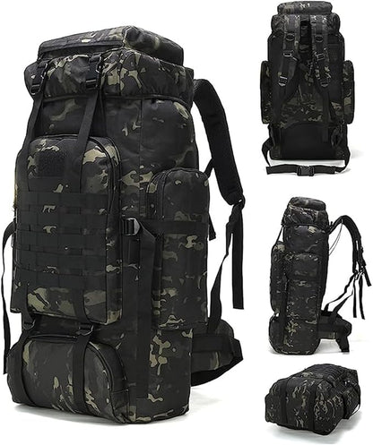 70L Camping Hiking Military Tactical Backpack Outdoor Water-Repellent Adjustable Sport Bags