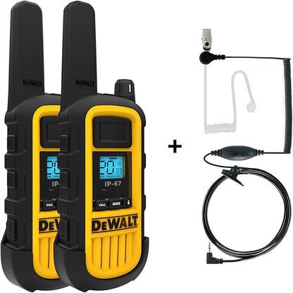 DEWALT DXFRS800 2 Watt Heavy Duty Walkie Talkies with Headsets - Waterproof, Shock Resistant, Long Range & Rechargeable Two-Way Radio with VOX (6 Pack)