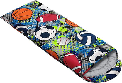 Kids Sleeping Bag for Boys Girls,Cute Puppy Print-Lightweight Warm Portable Outdoor Indoor-Waterproof Cold Weather Resistant Sleeping Bag for Camping Hiking