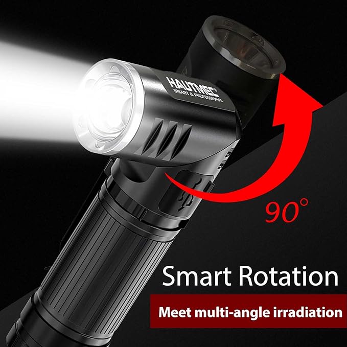 HAUTMEC Rechargeable LED Flashlights 500 High Lumens Super Bright Magnetic Flashlight Waterproof Mini Flashlight 3 Modes Handheld Small Swivel Flashlights Powerful for Camping, Outdoor, Hiking