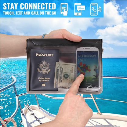 AiRunTech Waterproof Fanny Pack,Waterproof Pouch for Phone Passport Wallet Purse with Waist Strap,Floating Waterproof Bags for Travel Beach Swimming Kayaking Boating Pool Accessories