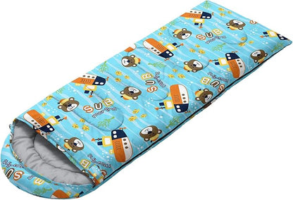 Kids Sleeping Bag for Boys and Girls,Monster Alien Print-Lightweight Warm Portable Outdoor Indoor-Waterproof Cold Weather Resistant Sleeping Bag for Camping Hiking