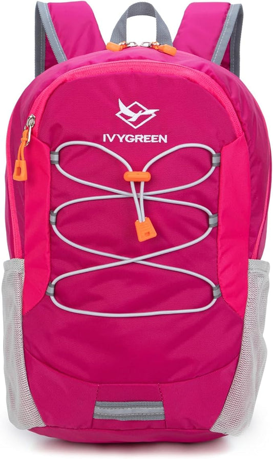 Little Kids Hiking Backpack for Boys or Girls, Small Daypack for Camping or Travel (Rose)