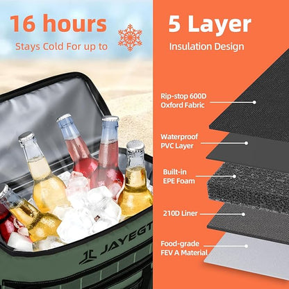 Kayak Cooler Behind Seat - Waterproof Cooler Bag Compatible with Lawn-Chair Seat Kayak，Kayak Accessories Camping Cooler, Portable Ice Chest for Fishing, Beach,Picnic, Trips