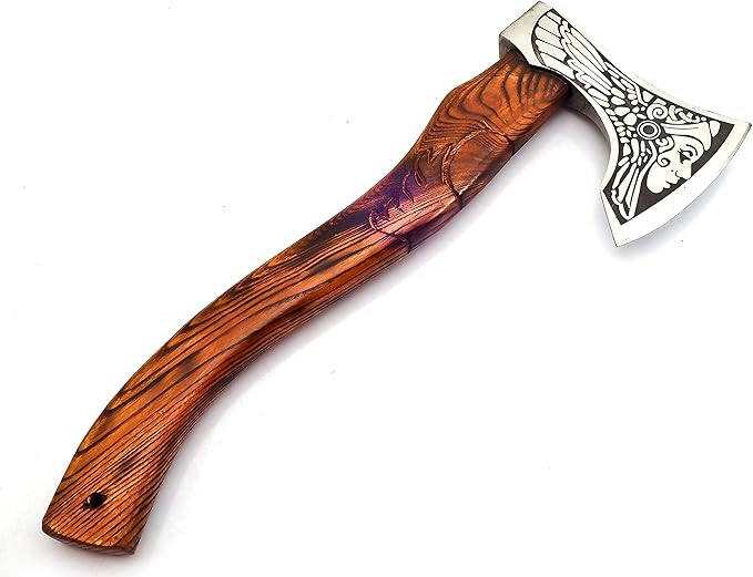 1095 Custom Handmade | Steel Corban Survival Axe | Custom Handmade | High-Carbon Steel | Blade | Camping | Outdoor Adventures | Survival Gear | Leather Sheath | Damascus Steel