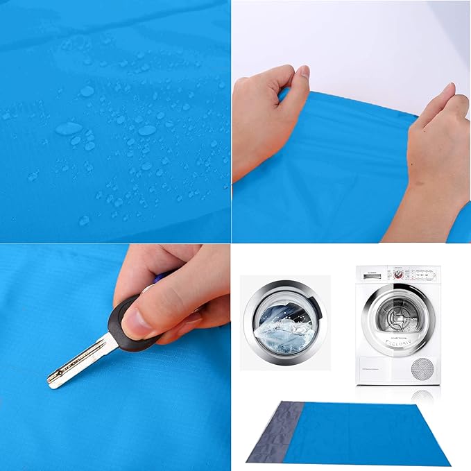 Beach Blanket 79 * 55inch, Compact Sand Proof and Waterproof Picnic Blanket, with Portable Storage Bag, Great for Outdoor Travel Camping Hiking Festival Park Sports