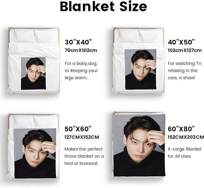 Blanket 40"X50" Soft and Comfortable Warm Fleece Throw Full Picture of Idol Group Blankets Yoga Blankets Beach Blanket Picnic Blankets for Dorm Room Decor Sofa Bed Camping Travel All Season