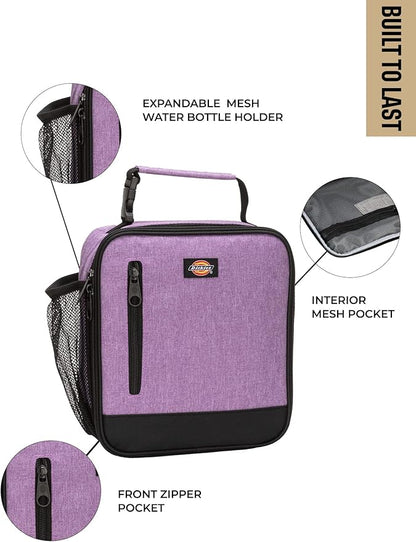Dickies Basic Insulated Lunch Bag for Work, Thermal Reusable Office Lunch Box for Men, Women (Purple)
