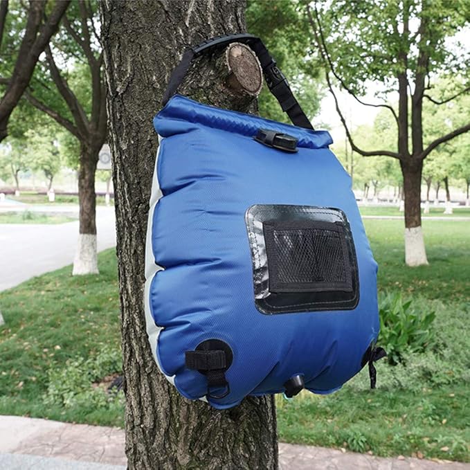 CLICIC Solar Shower Bag 5 gallons/20L Solar Heating Shower Bag with Removable Hose and On-Off Switchable Shower Head for Outdoor Camping Beach Swimming Traveling Hiking