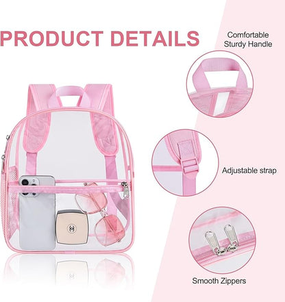 Oraben Clear Backpack for Stadium Events Stadium Backpack Waterproof 12x6x12 Clear Bag for Adult Concert Sport Work