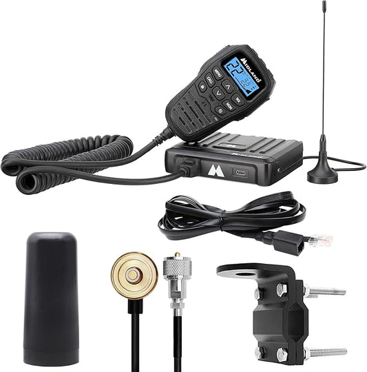 Midland – MXT275VP4-15 Watt GMRS MicroMobile® Two-Way Radio - ATVs UTVs and other off-road vehicles - Overlanding Gear - Extended 3dB gain Roll Bar Mount Antenna Microphone Extension Cable