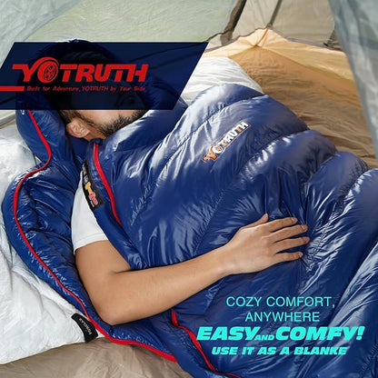 Lightweight Down Mummy Sleeping Bag with 650-FP Duck Down, Ideal for Camping and Backpacking, Durable Ripstop Nylon, Comfortable Footbox, 20°F, 2024