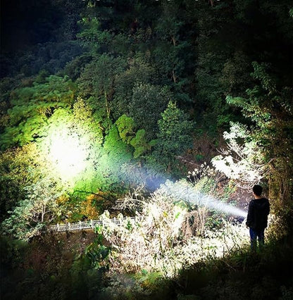 Rechargeable Handheld Spotlight Flashlights High Lumens Camping Essentials Lantern Battery Powered, 4 Light Modes Portable Bright Spot Light Searchlight for Emergency Power Outages Outdoor Hiking
