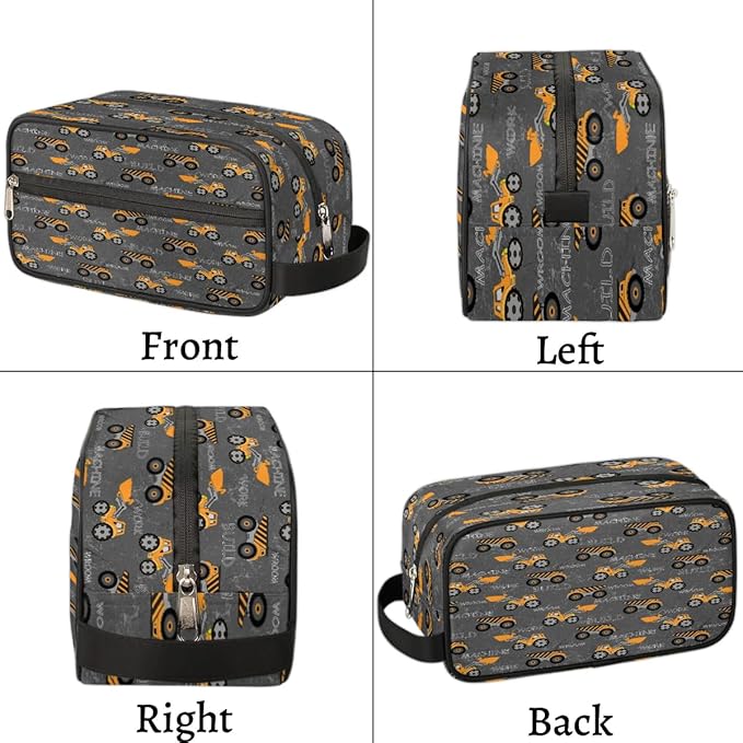 Truck Tractor Cars Hanging Toiletry Bag,Travel Hygiene Kits for Boys Mens,Waterproof Makeup Carry-on Bags,Cosmetic Bag,TSA Approved Shave Dopp Kit for Toiletries Shower Bathroom Accessories Gifts