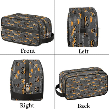 Truck Tractor Cars Hanging Toiletry Bag,Travel Hygiene Kits for Boys Mens,Waterproof Makeup Carry-on Bags,Cosmetic Bag,TSA Approved Shave Dopp Kit for Toiletries Shower Bathroom Accessories Gifts