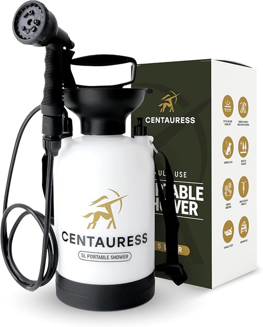 Portable Camping Shower Pump w/Safety Valve (45 PSI)- Portable Shower for Camping - Surf Rinse Kit - Beach Shower Pump – Camping Showers - Camp Shower Kit - Portable Outdoor Shower Camping
