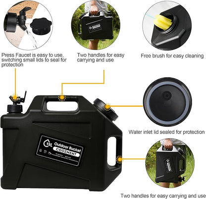 3.2 Gallon/5 Gallon Water Containers with Spigot, BPA Free Water Jug, Military Green Water Tank, Multifunction Water Storage Containers for Camping Outdoor Hiking,Emergency Stroage