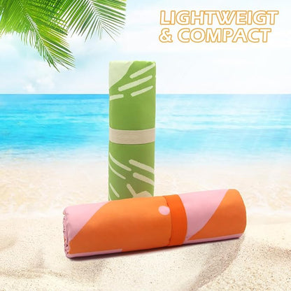 Eunzel 2 Pack Microfiber Beach Towel, Quick Dry Travel Towel Large Sand Free Towel for Beach, Camping, Swim Pool, Gym, Sports& Yoga 71"x32", Fish